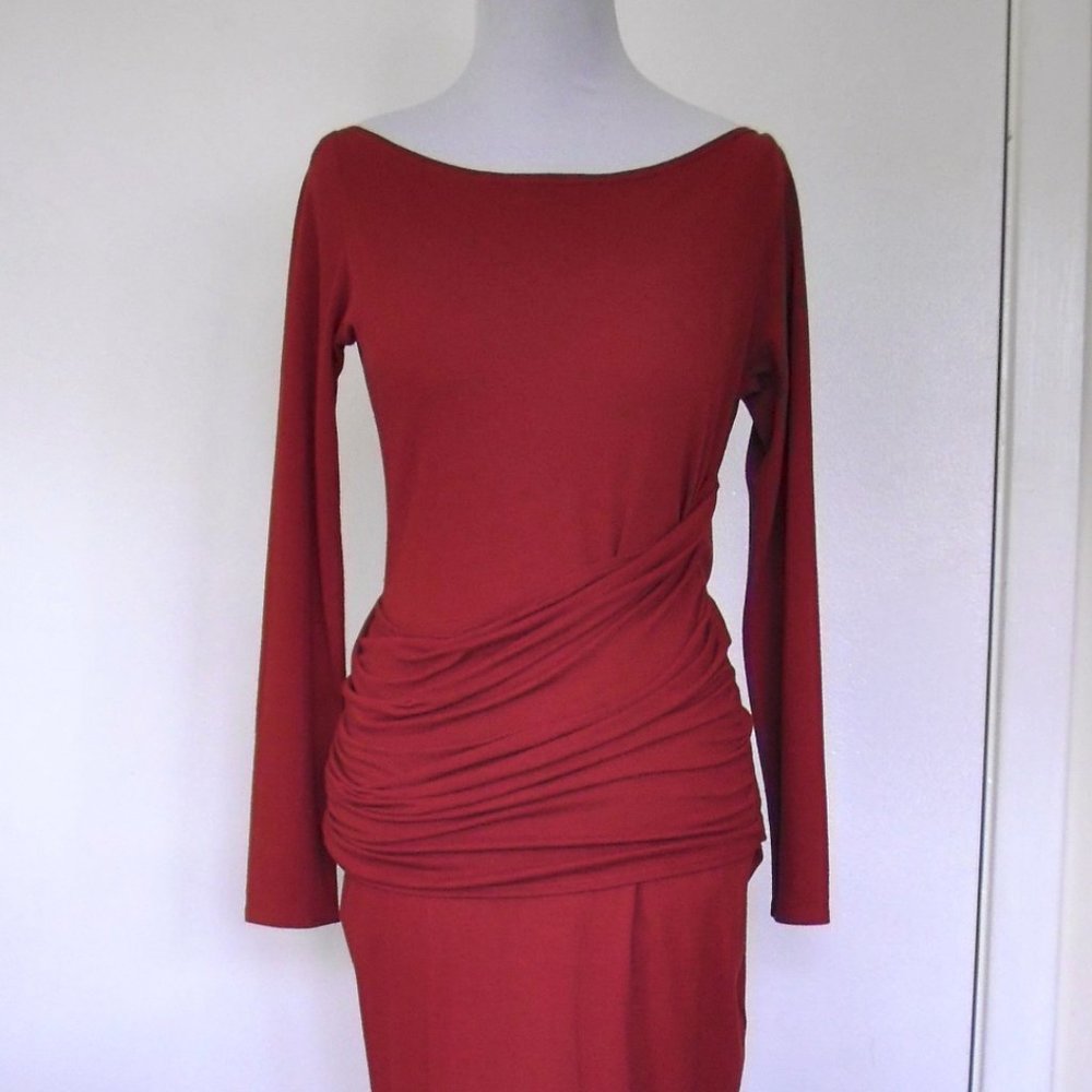 TEHEN Crepe Burgundy Dress from TEHEN sz 1